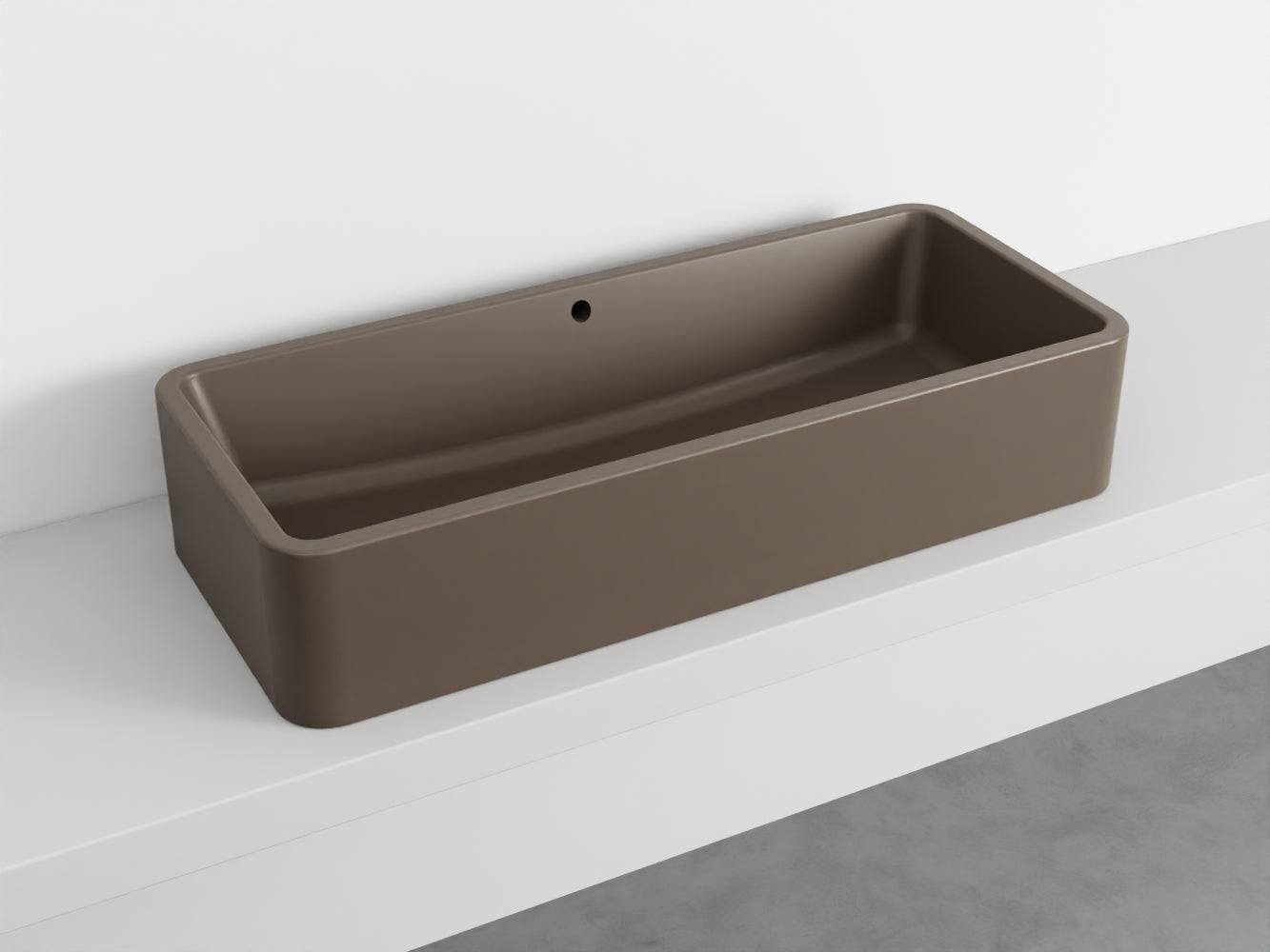 # LAVABO RETTANGOLARE da APPOGGIO 100x20H SHUI COMFORT - CIELO lavandino da appoggio in ceramica per bagno