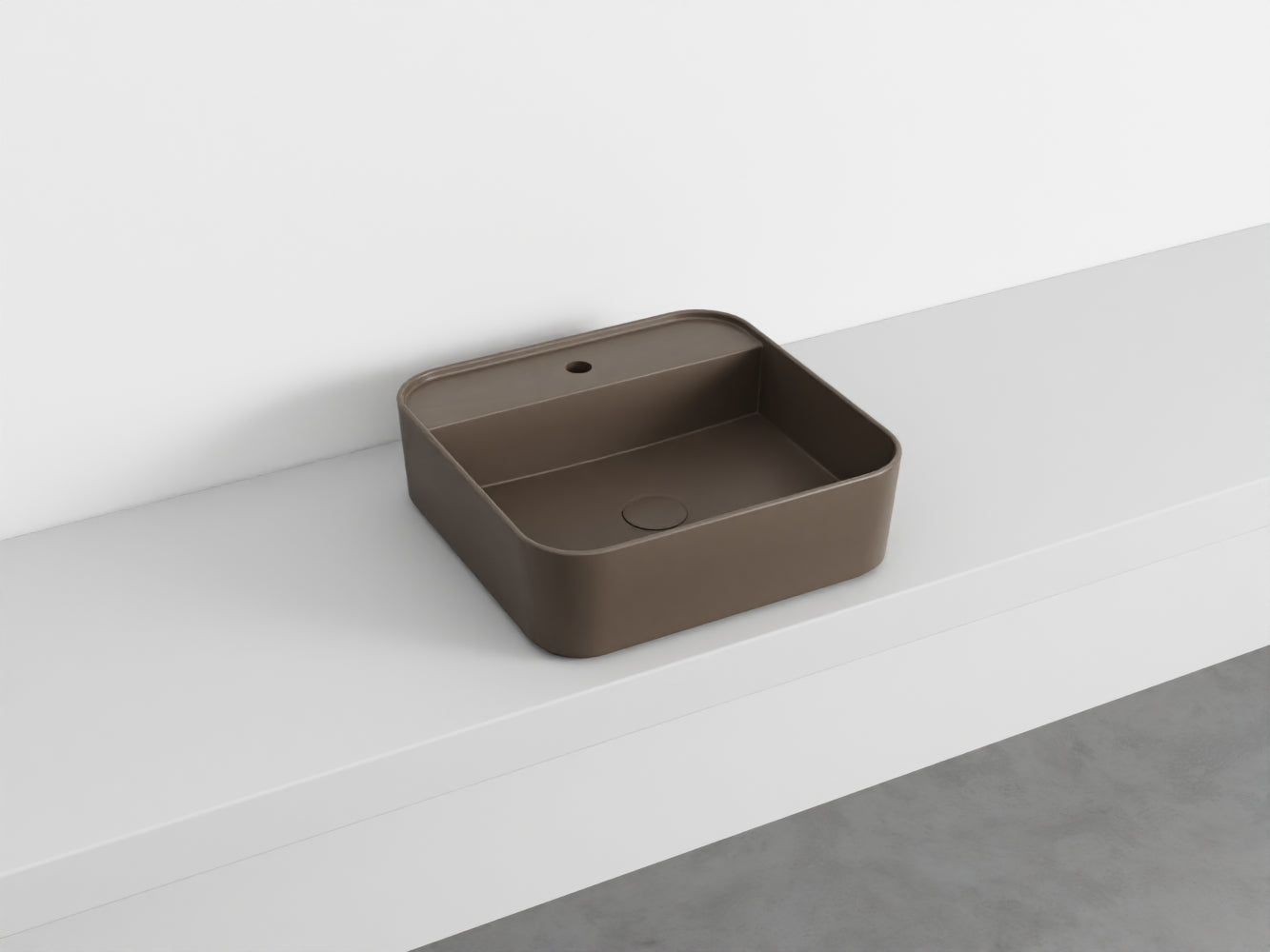 # LAVABO QUADRATO da APPOGGIO MONOFORO SHUI COMFORT- CIELO lavandino in ceramica per bagno