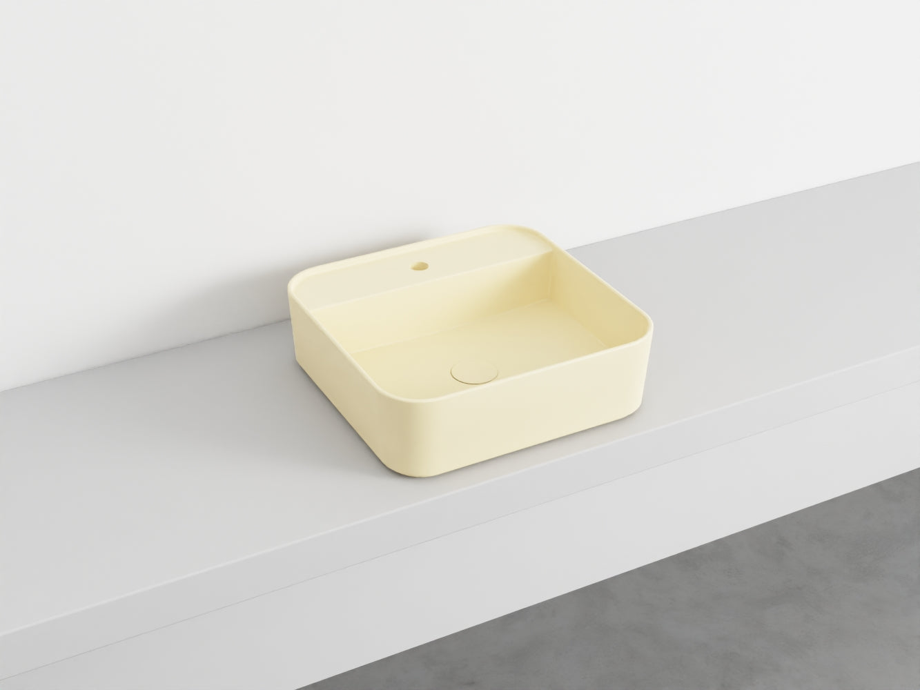 # LAVABO QUADRATO da APPOGGIO MONOFORO SHUI COMFORT- CIELO lavandino in ceramica per bagno