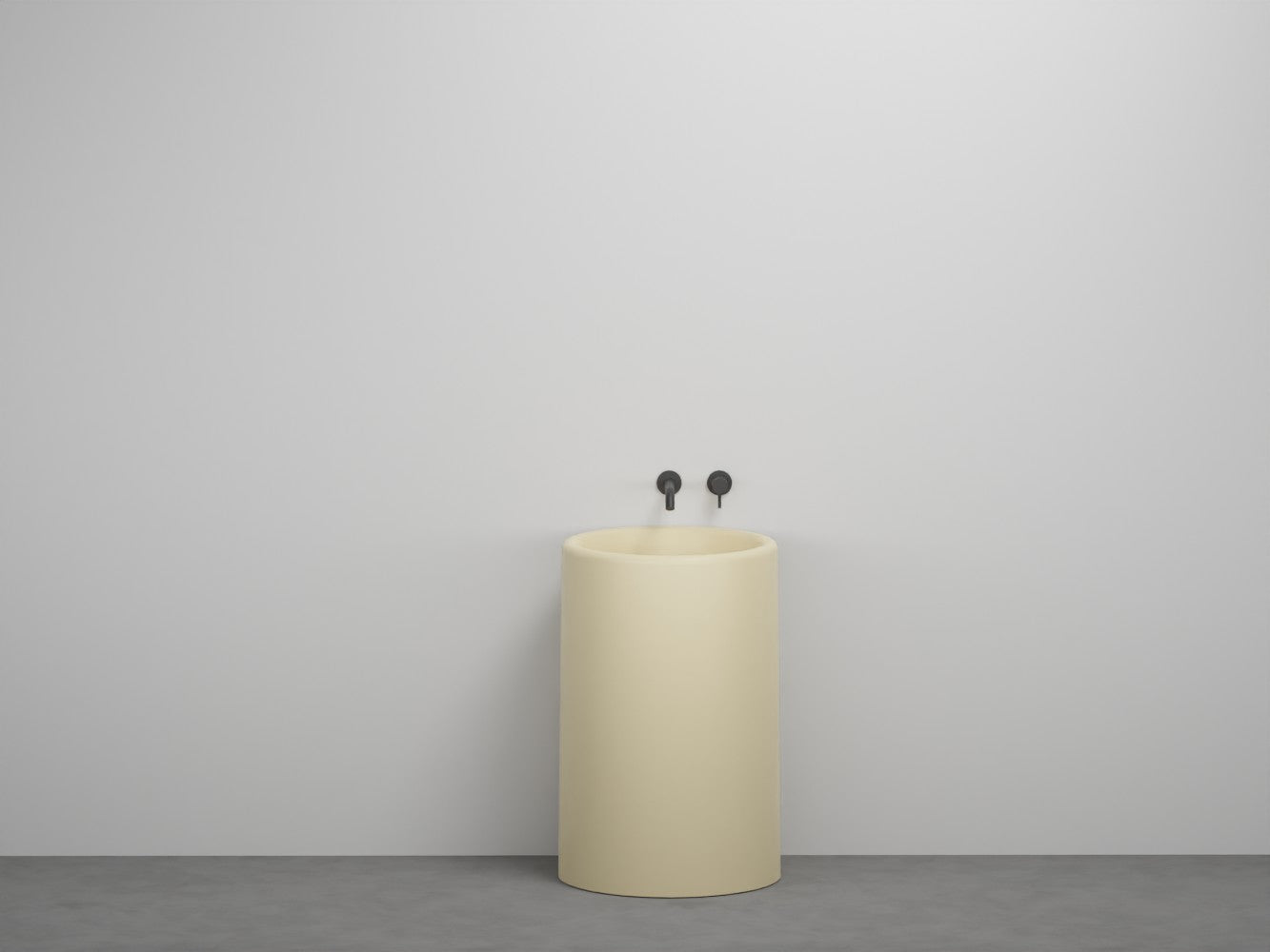 # LAVABO FREESTANDING TONDO da 53cm ITACA- CIELO eleganza minimale con scarico a terra