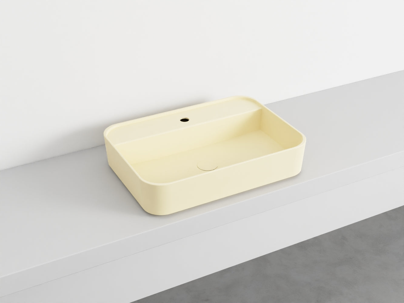 # LAVABO RETTANGOLARE da APPOGGIO MONOFORO SHUI COMFORT - CIELO lavandino sanitari in ceramica per bagno