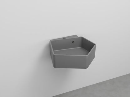 # LAVABO SOSPESO KANTO con TROPPOPIENO da 50cm - CIELO in ceramica compatto ed elegante per bagni moderni Made in Italy