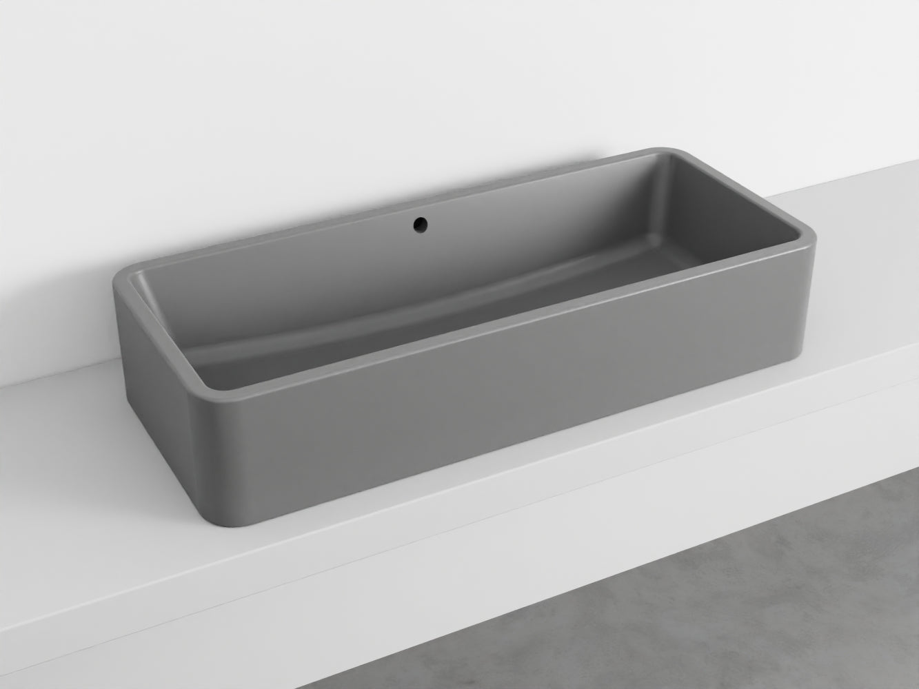 # LAVABO RETTANGOLARE da APPOGGIO 100x20H SHUI COMFORT - CIELO lavandino da appoggio in ceramica per bagno