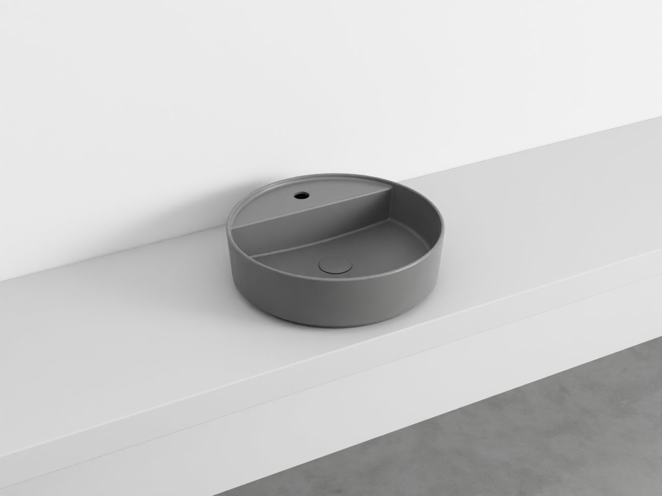# LAVABO TONDO MONOFORO da APPOGGIO SHUI COMFORT - CIELO lavandino in ceramica per bagno