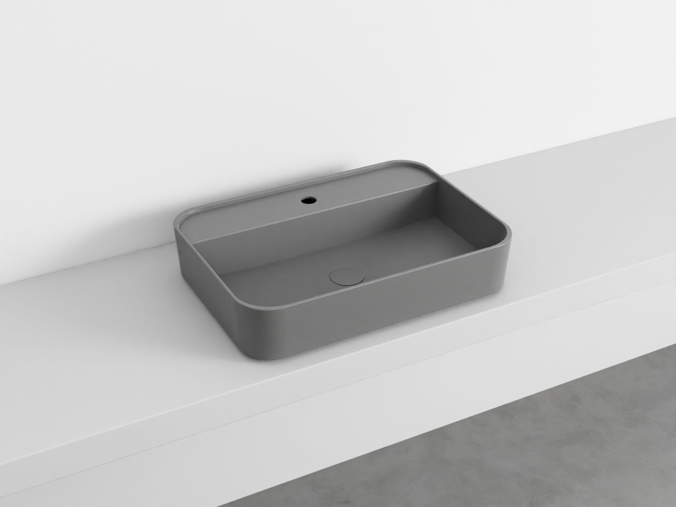 # LAVABO RETTANGOLARE da APPOGGIO MONOFORO SHUI COMFORT - CIELO lavandino sanitari in ceramica per bagno