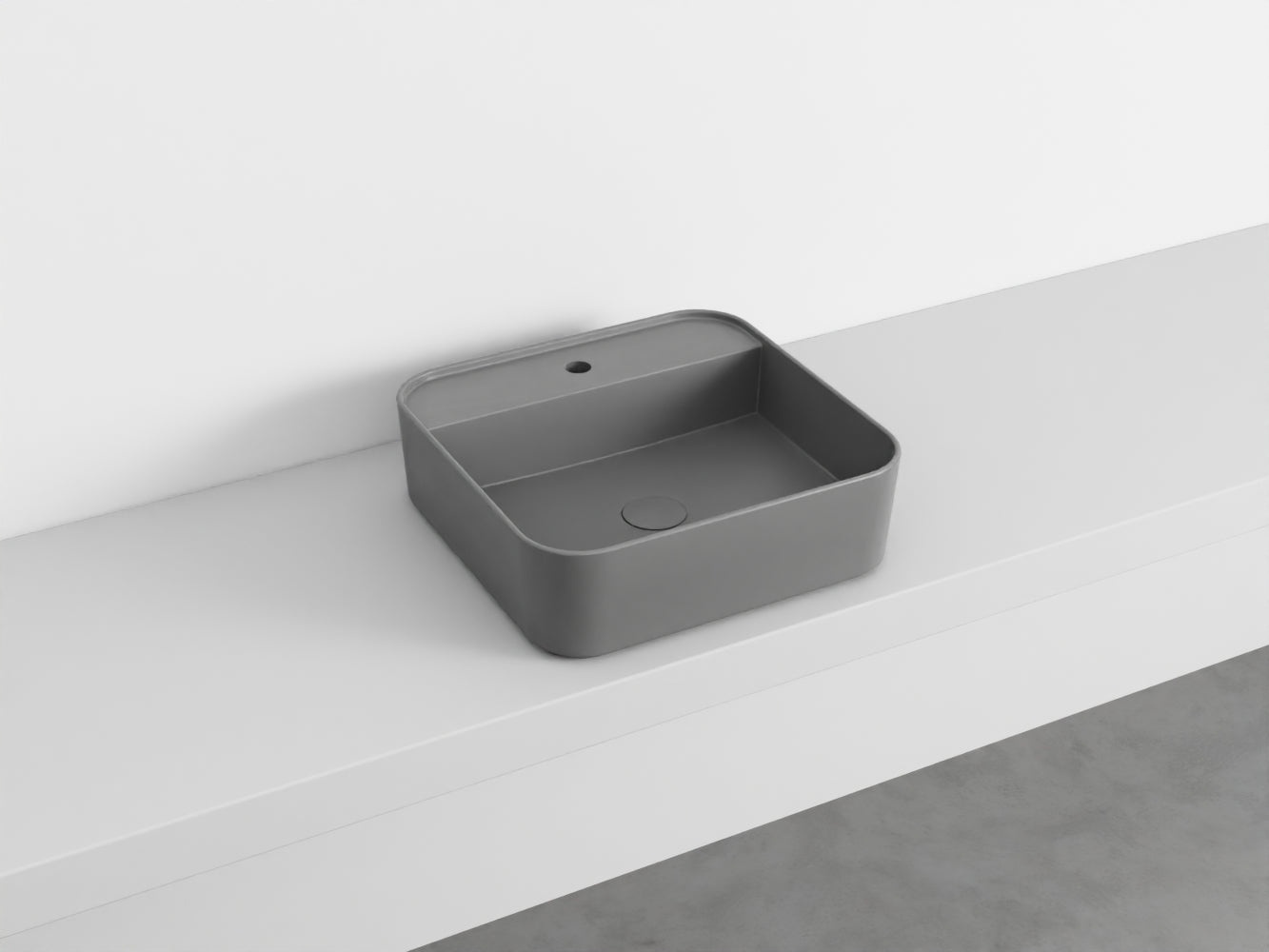 # LAVABO QUADRATO da APPOGGIO MONOFORO SHUI COMFORT- CIELO lavandino in ceramica per bagno