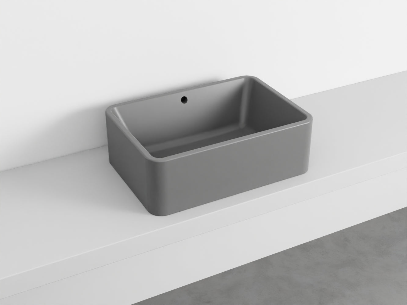 # LAVABO RETTANGOLARE da APPOGGIO 60x20H SHUI COMFORT - CIELO lavandino in ceramica per bagno