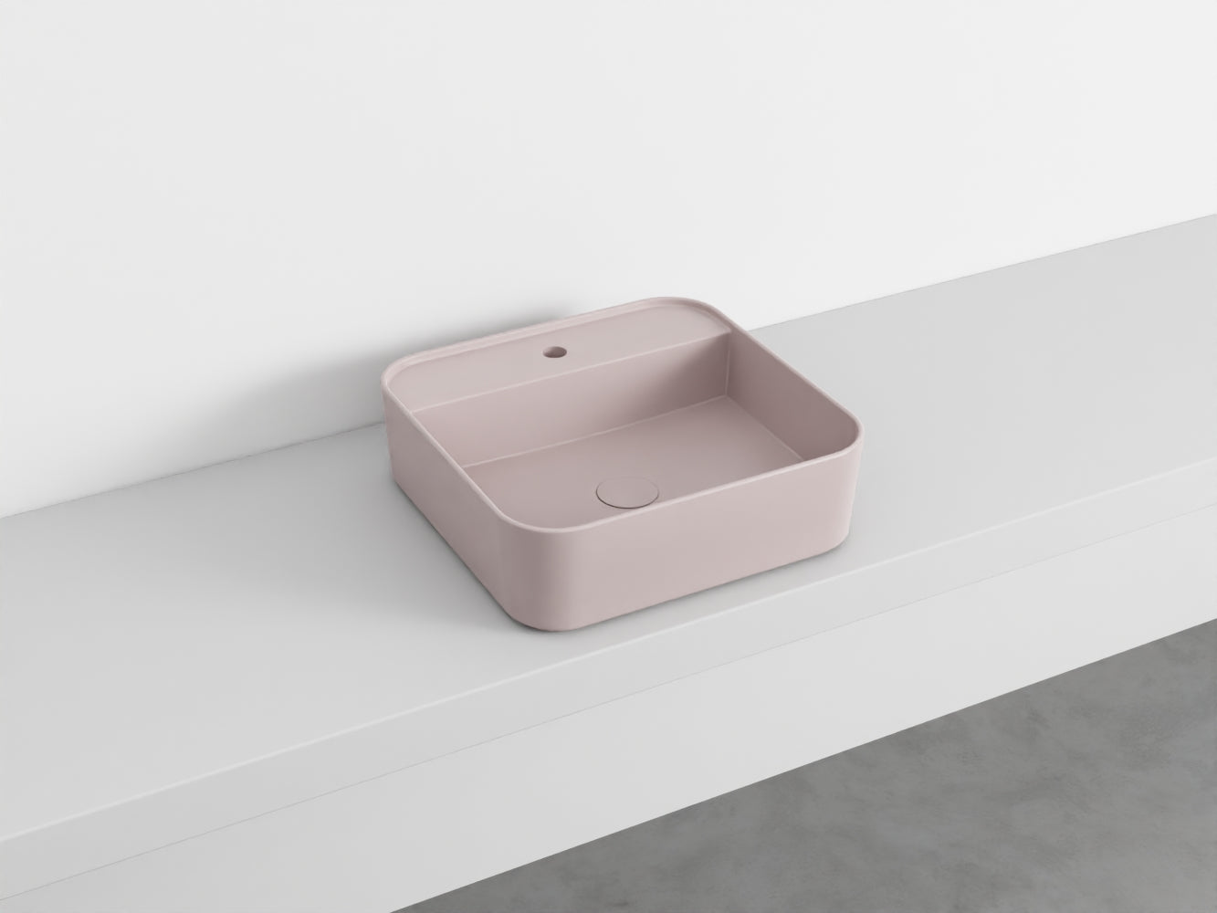 # LAVABO QUADRATO da APPOGGIO MONOFORO SHUI COMFORT- CIELO lavandino in ceramica per bagno