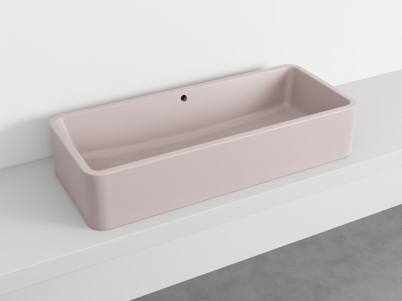 # LAVABO RETTANGOLARE da APPOGGIO 100x20H SHUI COMFORT - CIELO lavandino da appoggio in ceramica per bagno