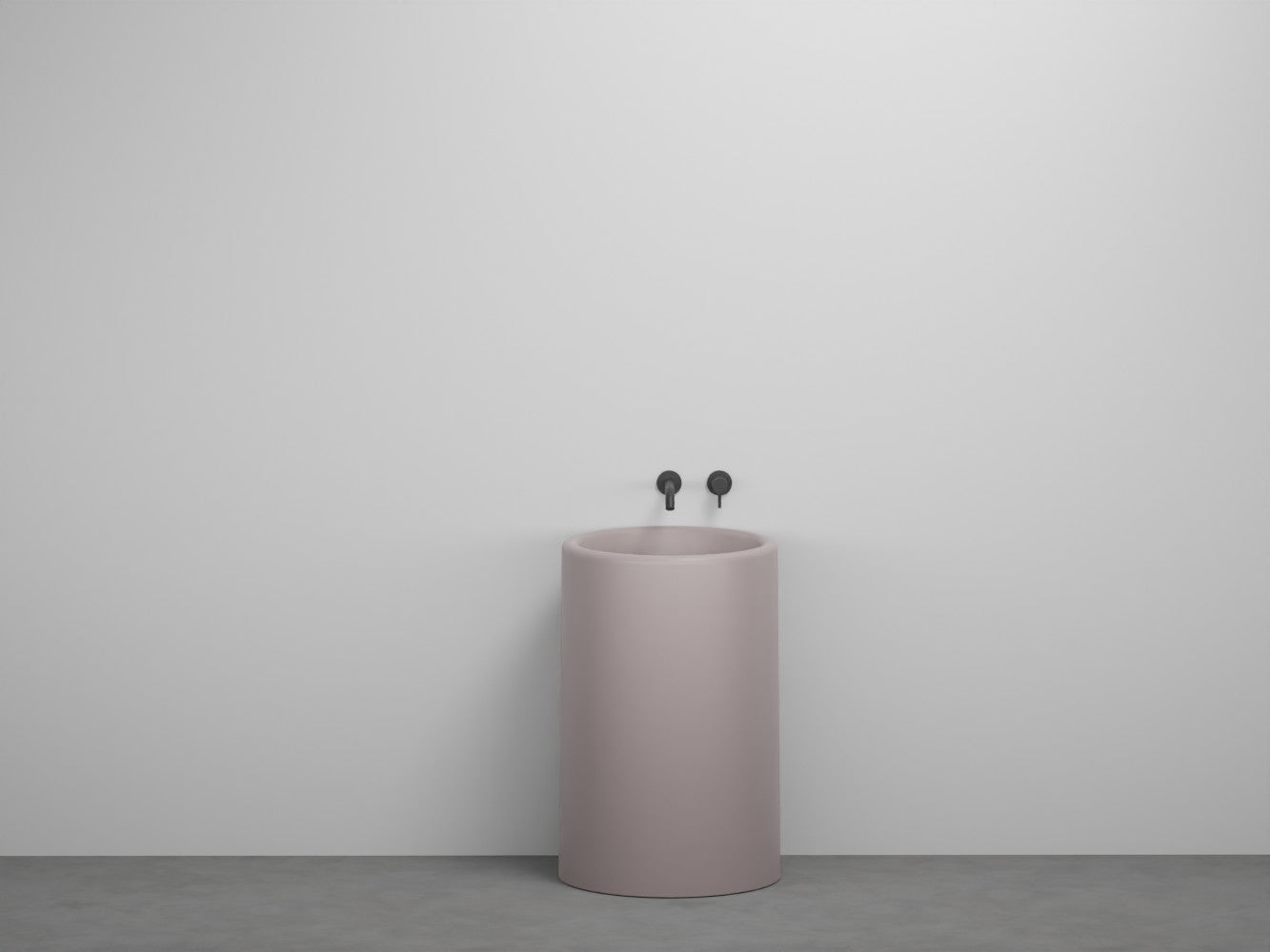 # LAVABO FREESTANDING TONDO da 53cm ITACA- CIELO eleganza minimale con scarico a parete