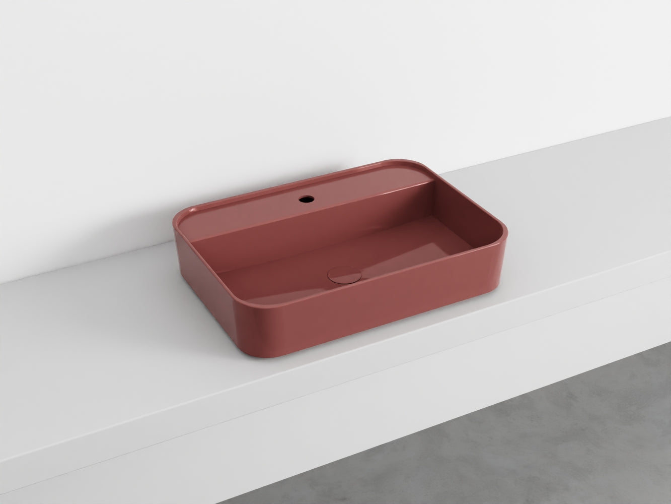 # LAVABO RETTANGOLARE da APPOGGIO MONOFORO SHUI COMFORT - CIELO lavandino sanitari in ceramica per bagno