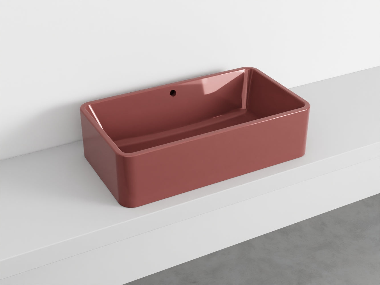 # LAVABO RETTANGOLARE da APPOGGIO 75x20H SHUI COMFORT - CIELO lavandino in ceramica per bagno