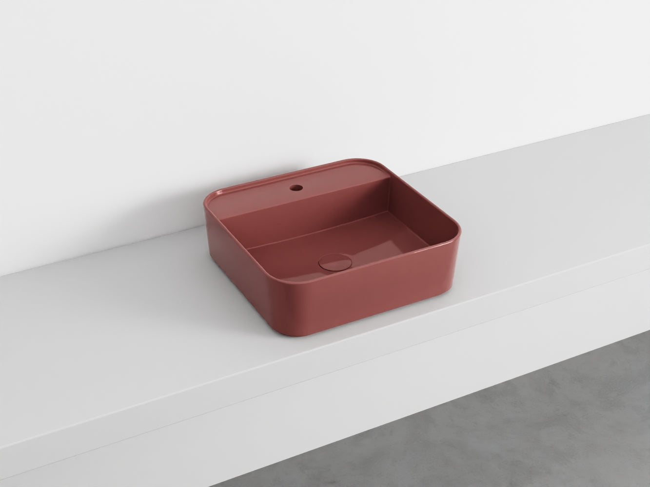 # LAVABO QUADRATO da APPOGGIO MONOFORO SHUI COMFORT- CIELO lavandino in ceramica per bagno