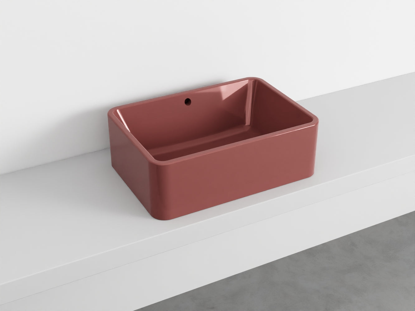 # LAVABO RETTANGOLARE da APPOGGIO 60x20H SHUI COMFORT - CIELO lavandino in ceramica per bagno
