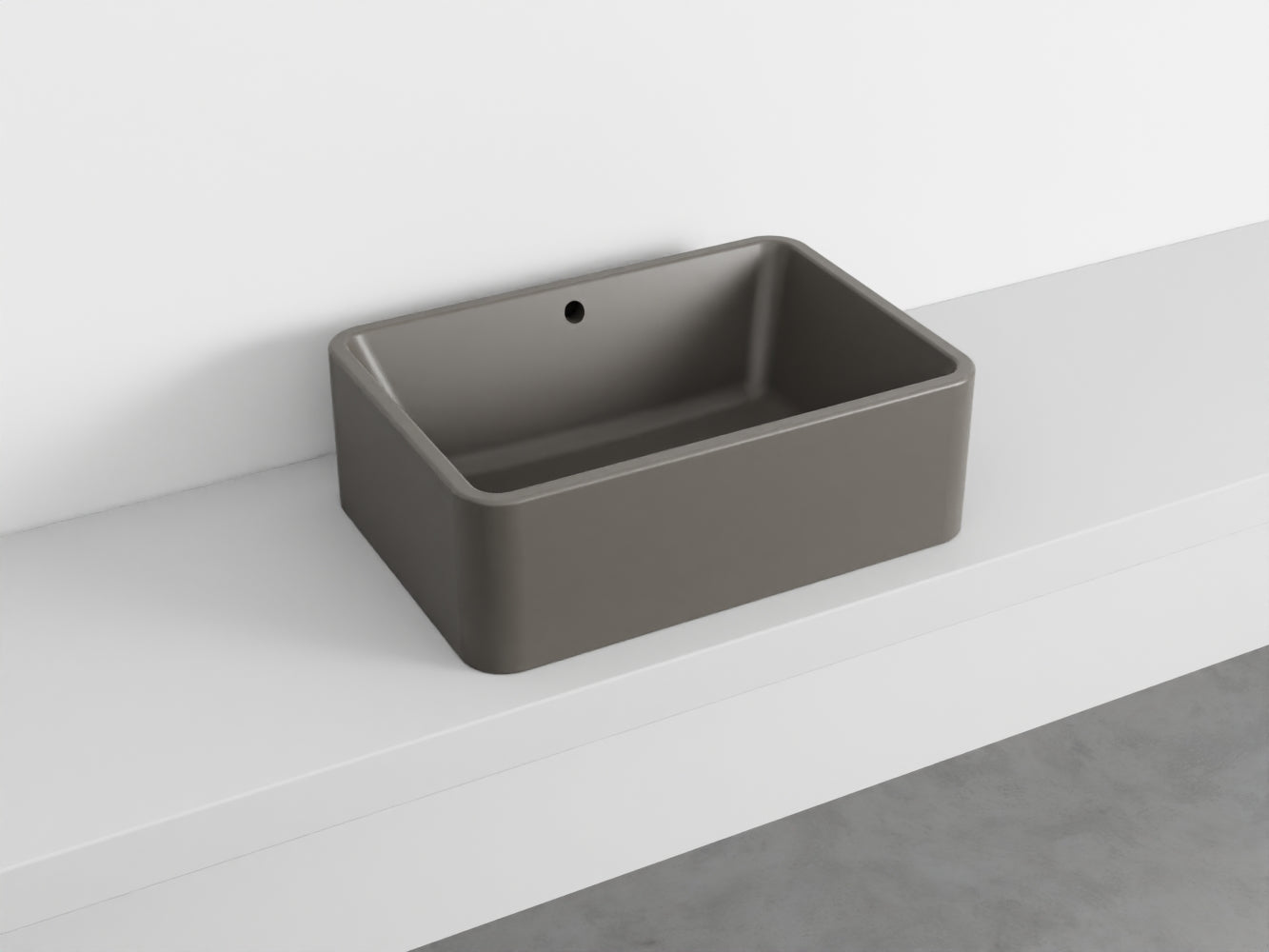 # LAVABO RETTANGOLARE da APPOGGIO 60x20H SHUI COMFORT - CIELO lavandino in ceramica per bagno