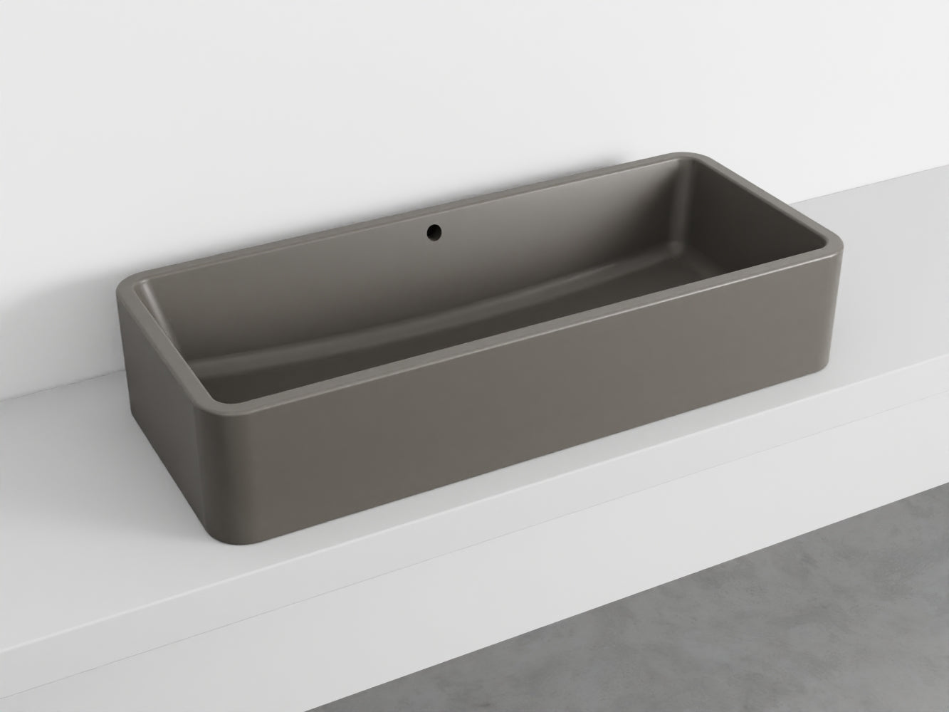 # LAVABO RETTANGOLARE da APPOGGIO 100x20H SHUI COMFORT - CIELO lavandino da appoggio in ceramica per bagno