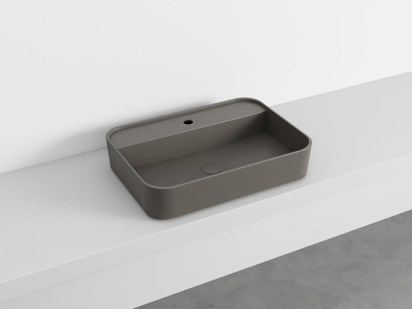 # LAVABO RETTANGOLARE da APPOGGIO MONOFORO SHUI COMFORT - CIELO lavandino sanitari in ceramica per bagno