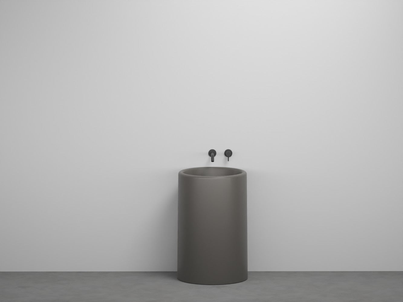 # LAVABO FREESTANDING TONDO da 53cm ITACA- CIELO eleganza minimale con scarico a terra