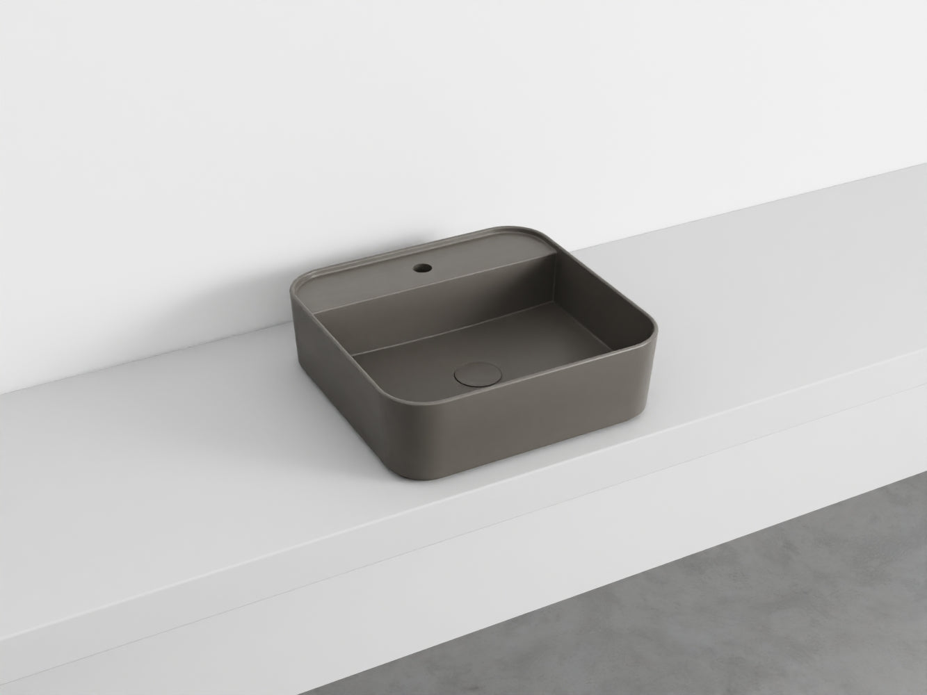 # LAVABO QUADRATO da APPOGGIO MONOFORO SHUI COMFORT- CIELO lavandino in ceramica per bagno