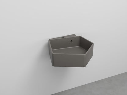 # LAVABO SOSPESO KANTO con TROPPOPIENO da 50cm - CIELO in ceramica compatto ed elegante per bagni moderni Made in Italy