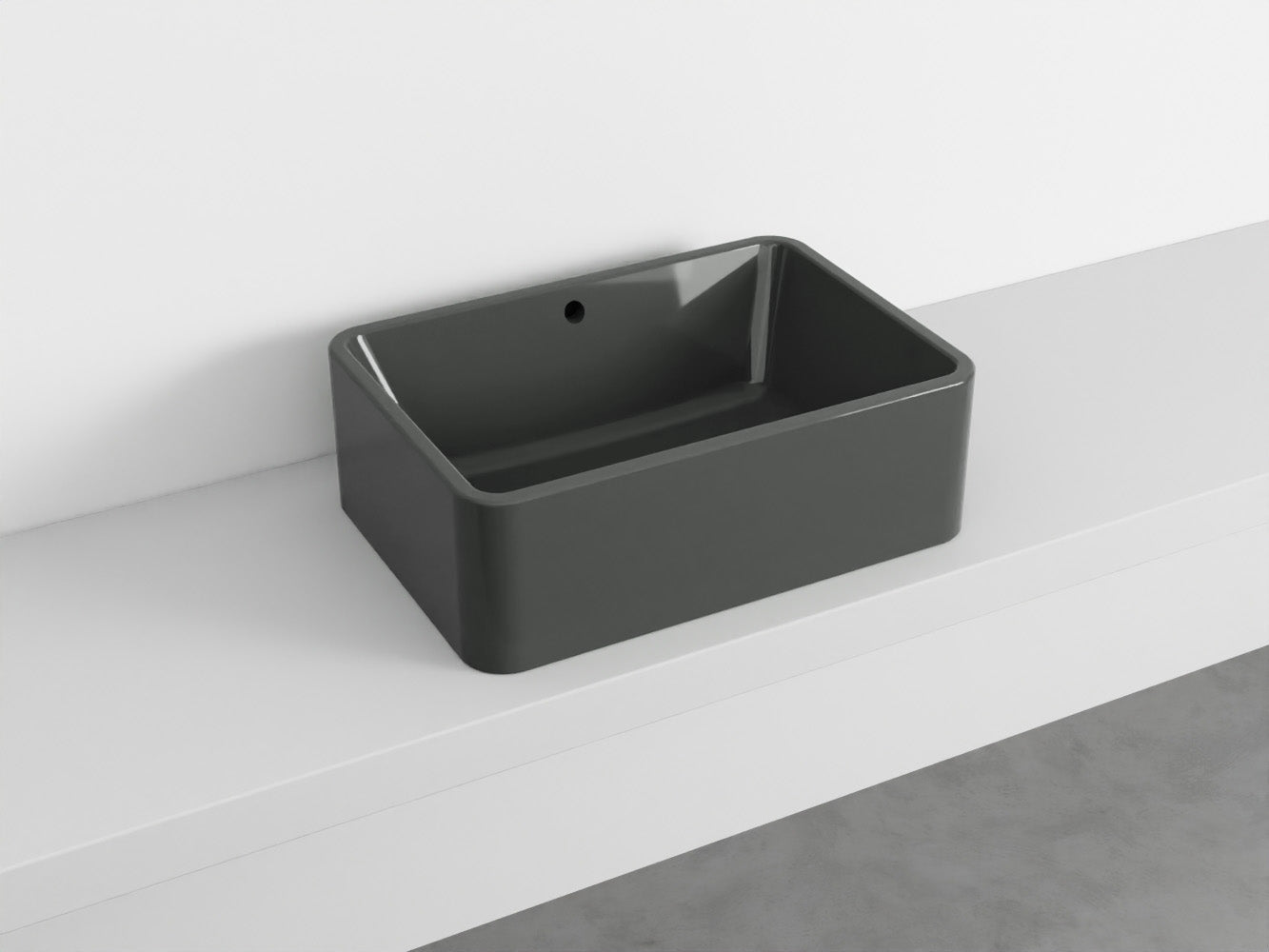 # LAVABO RETTANGOLARE da APPOGGIO 60x20H SHUI COMFORT - CIELO lavandino in ceramica per bagno