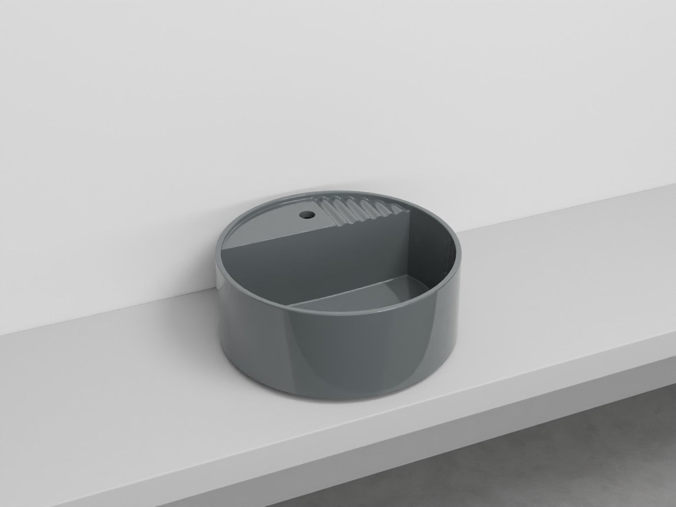 # LAVABO TONDO MONOFORO TIBERINO ARCADIA in ceramica - CIELO lavandino per bagno