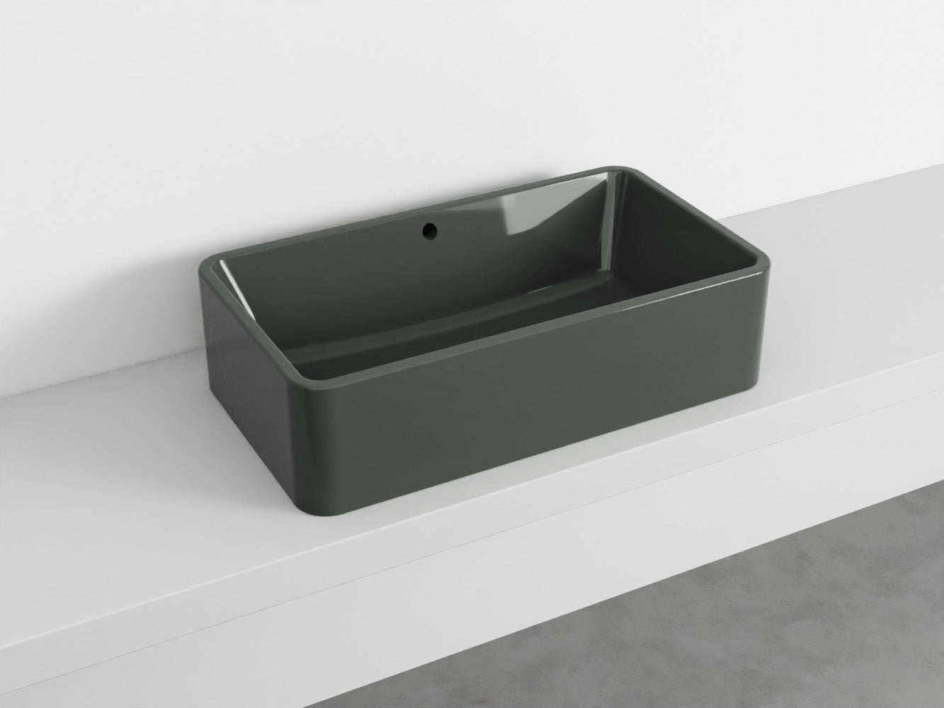 # LAVABO RETTANGOLARE da APPOGGIO 75x20H SHUI COMFORT - CIELO lavandino in ceramica per bagno