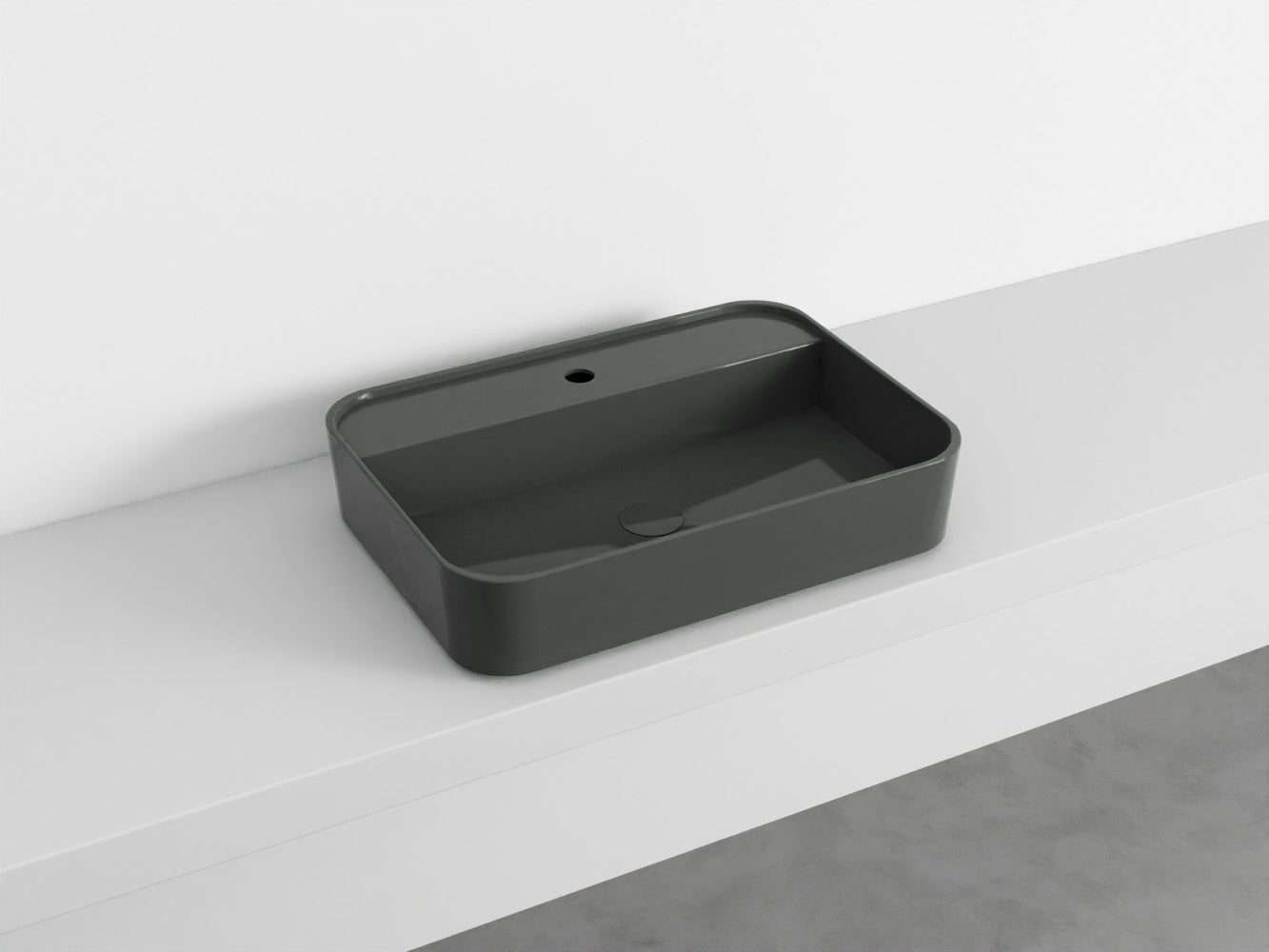 # LAVABO RETTANGOLARE da APPOGGIO MONOFORO SHUI COMFORT - CIELO lavandino sanitari in ceramica per bagno