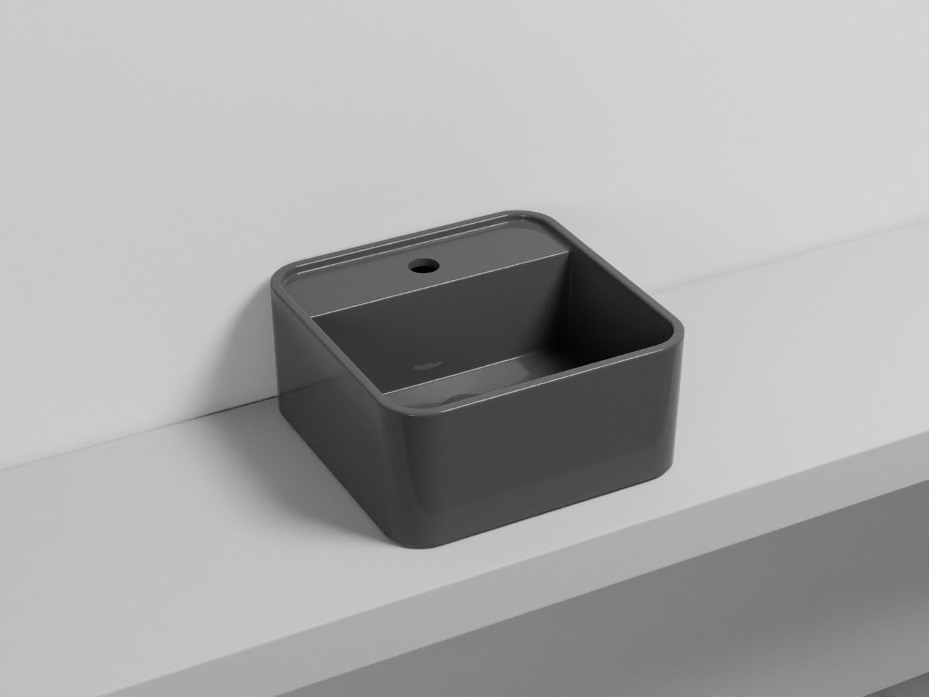 # LAVABO LES PETITES QUADRATO MONOFORO 28 - CIELO lavandino bagno da appoggio compatto