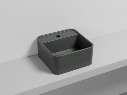 # LAVABO LES PETITES QUADRATO MONOFORO 28 - CIELO lavandino bagno da appoggio compatto