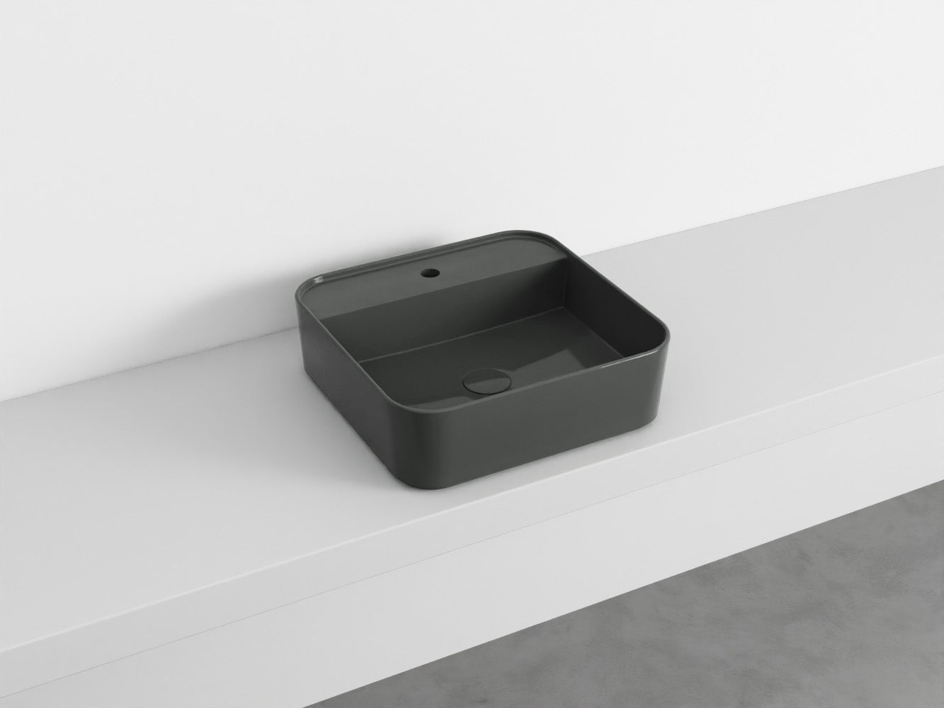 # LAVABO QUADRATO da APPOGGIO MONOFORO SHUI COMFORT- CIELO lavandino in ceramica per bagno