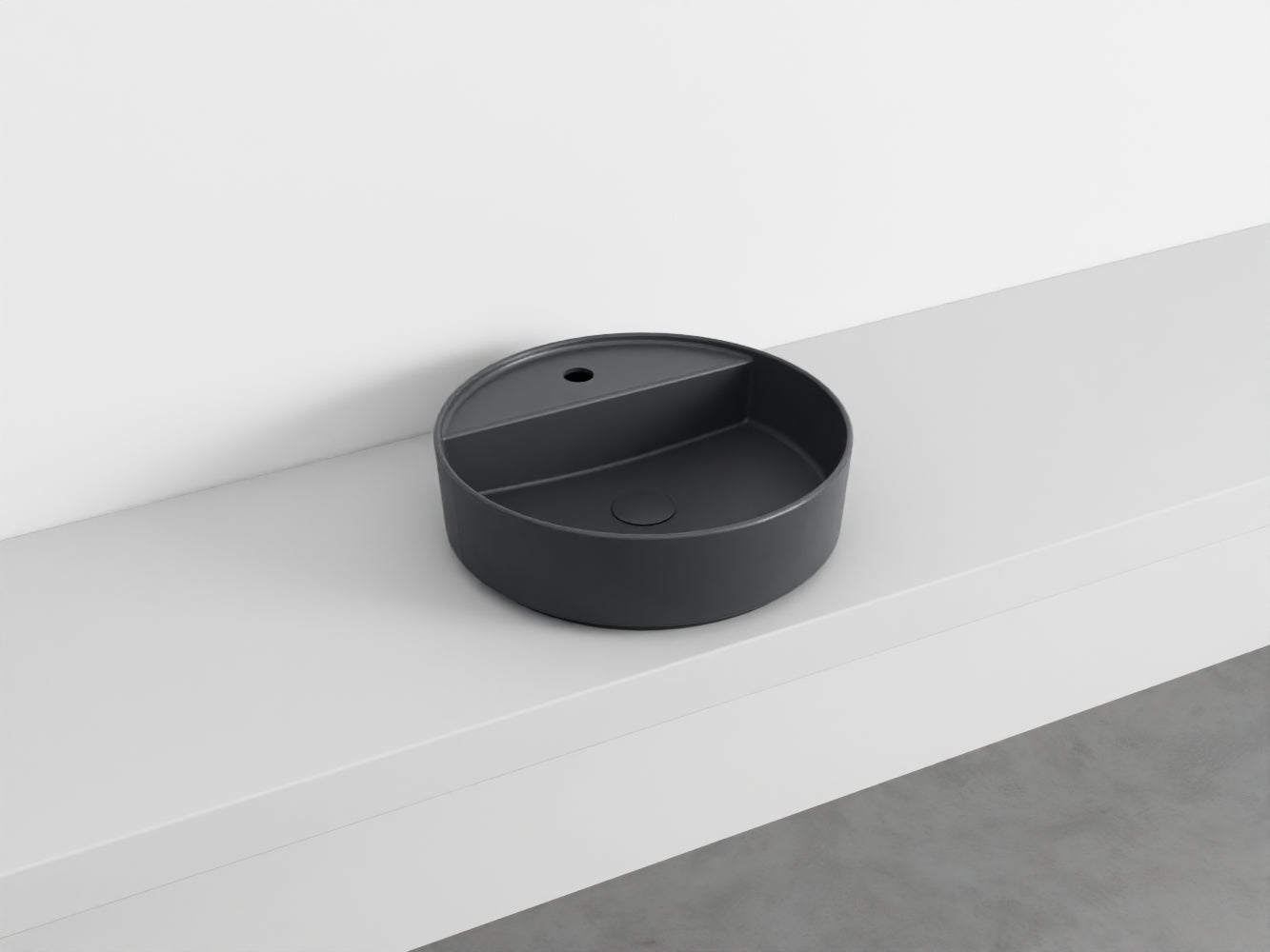 # LAVABO TONDO MONOFORO da APPOGGIO SHUI COMFORT - CIELO lavandino in ceramica per bagno