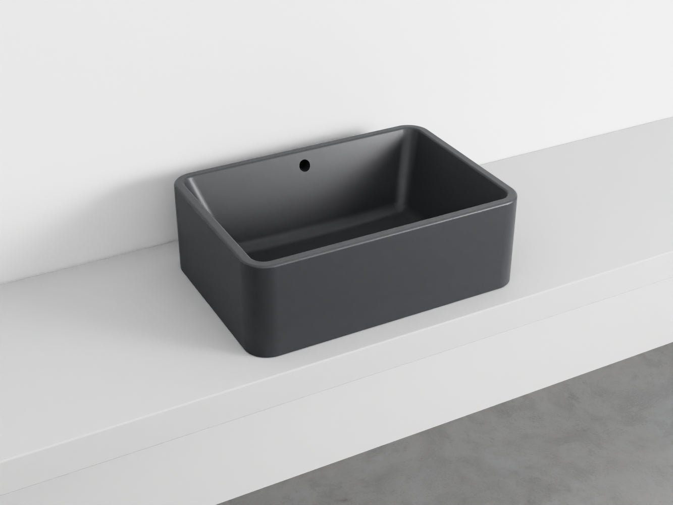 # LAVABO RETTANGOLARE da APPOGGIO 60x20H SHUI COMFORT - CIELO lavandino in ceramica per bagno
