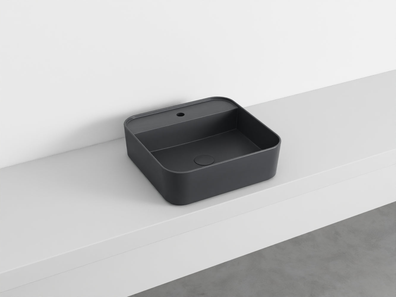 # LAVABO QUADRATO da APPOGGIO MONOFORO SHUI COMFORT- CIELO lavandino in ceramica per bagno