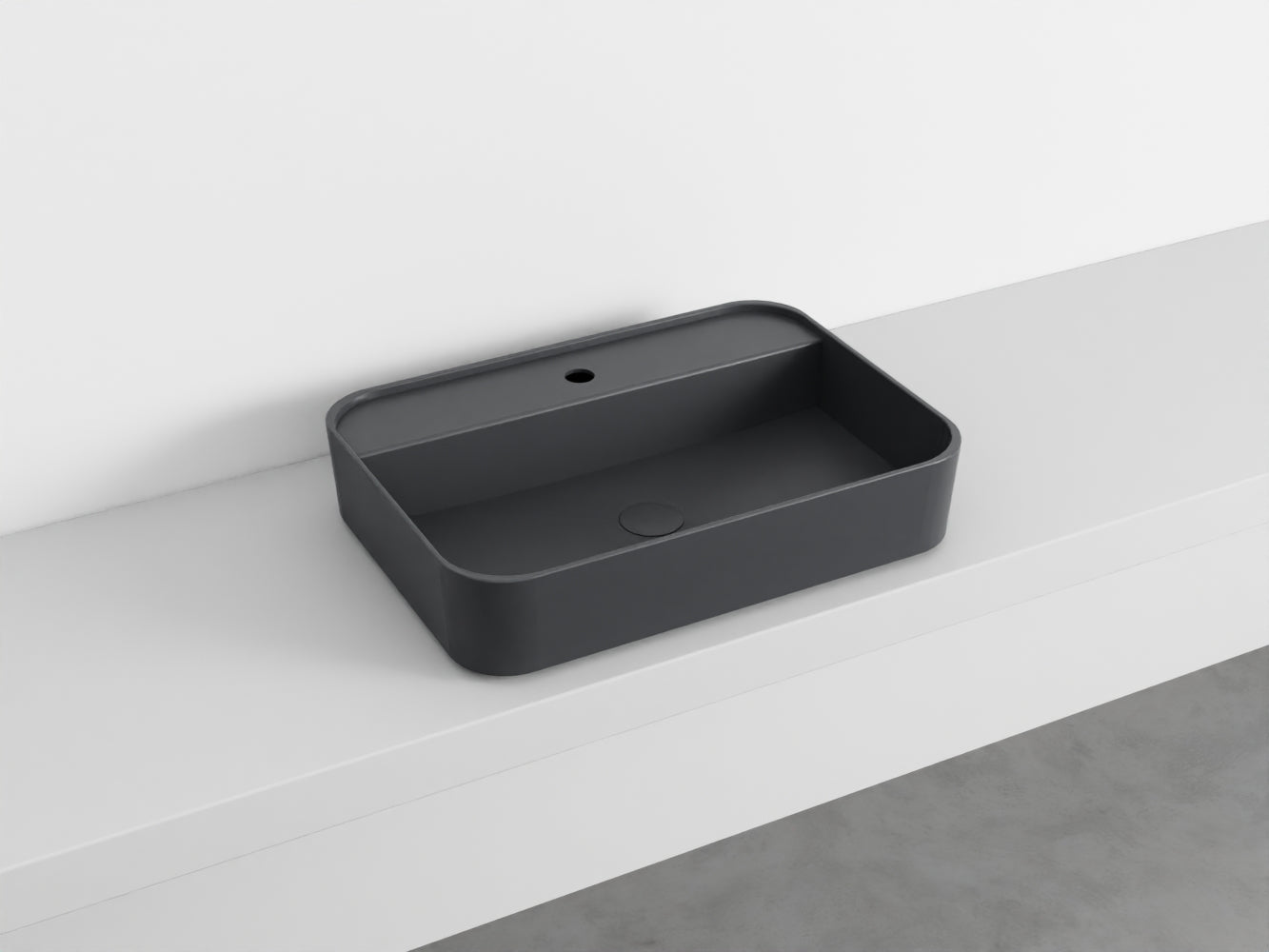 # LAVABO RETTANGOLARE da APPOGGIO MONOFORO SHUI COMFORT - CIELO lavandino sanitari in ceramica per bagno
