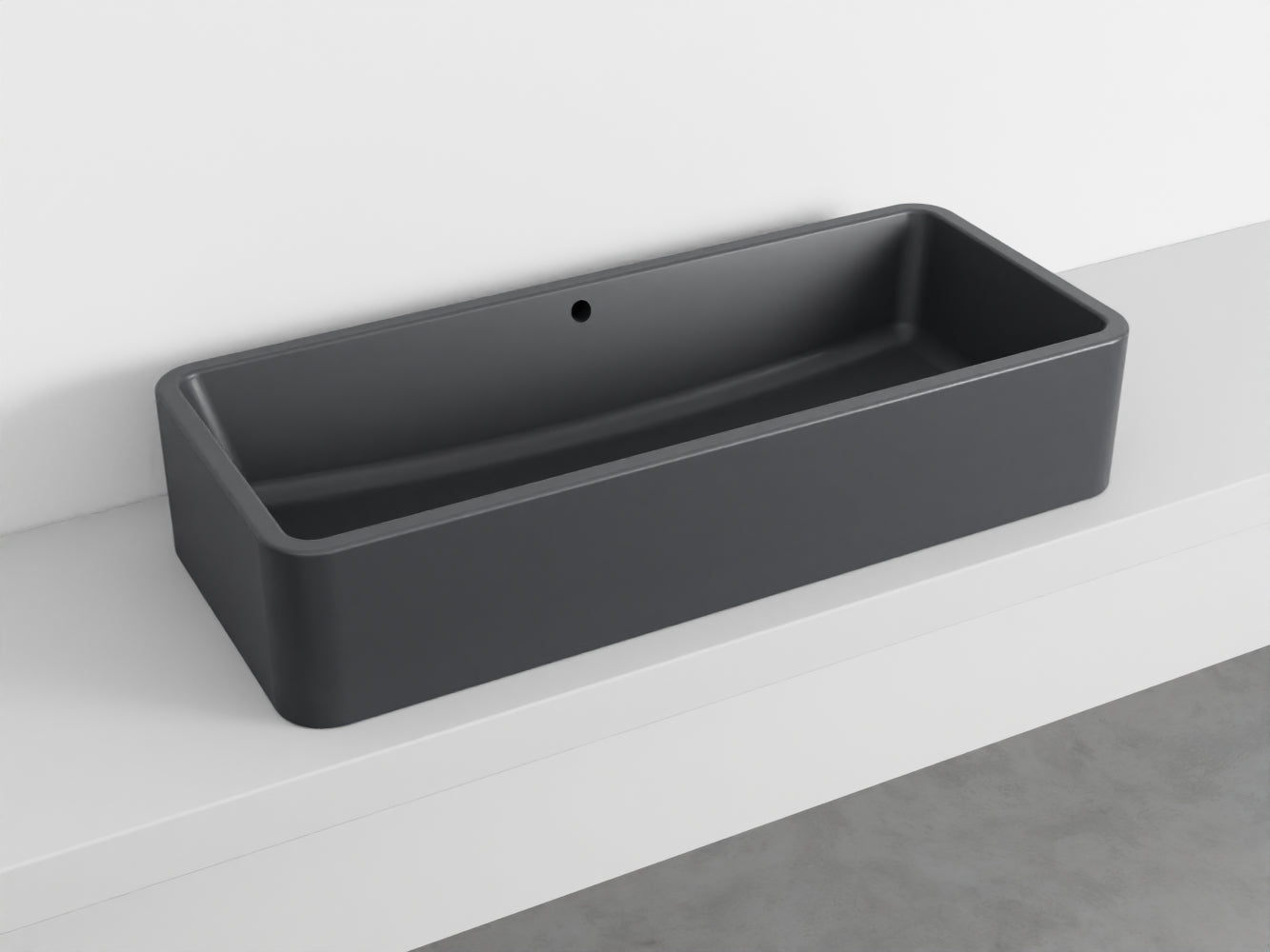 # LAVABO RETTANGOLARE da APPOGGIO 100x20H SHUI COMFORT - CIELO lavandino da appoggio in ceramica per bagno