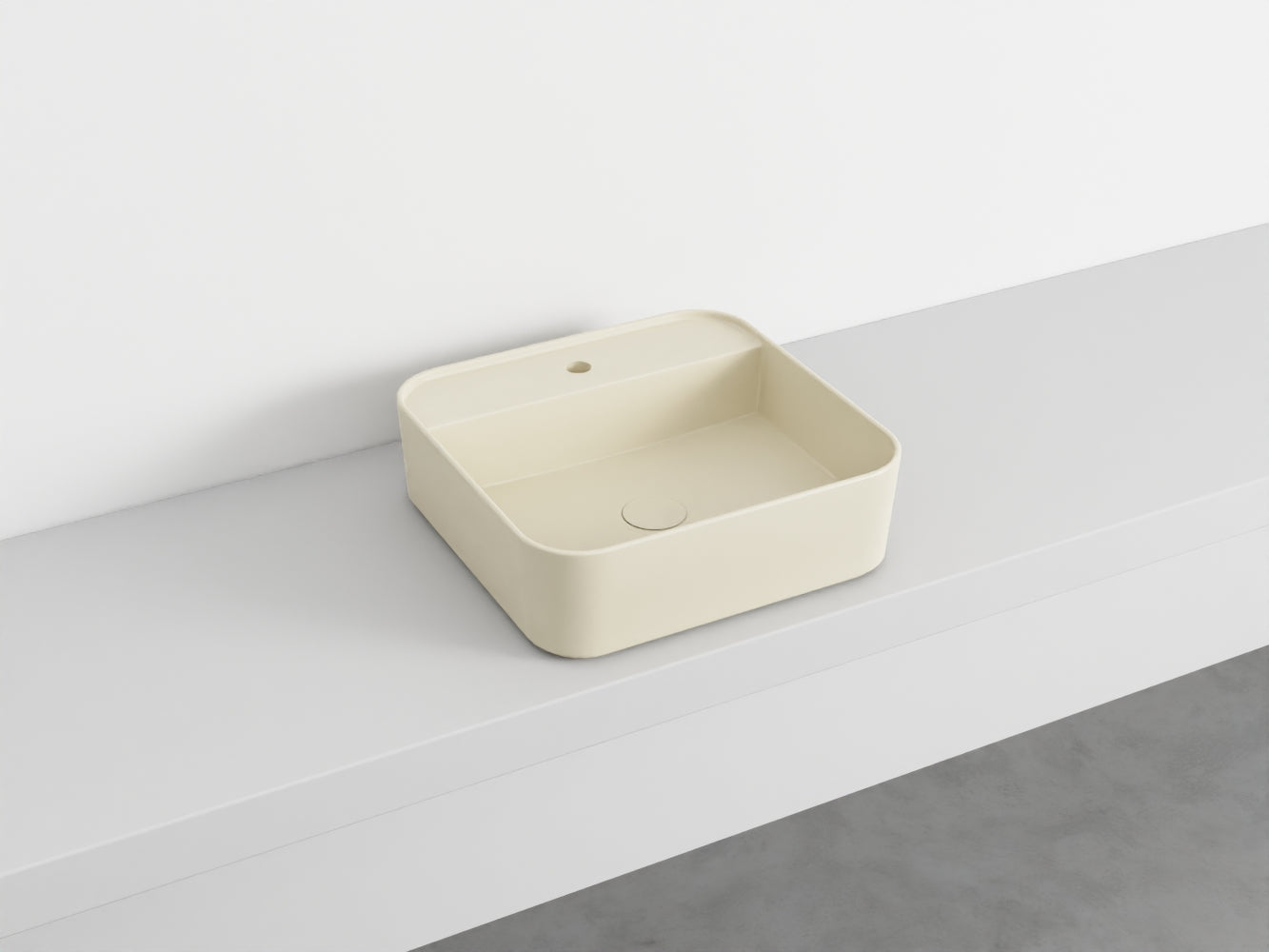 # LAVABO QUADRATO da APPOGGIO MONOFORO SHUI COMFORT- CIELO lavandino in ceramica per bagno