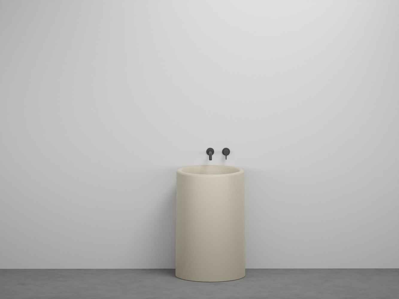 # LAVABO FREESTANDING TONDO da 53cm ITACA- CIELO eleganza minimale con scarico a parete