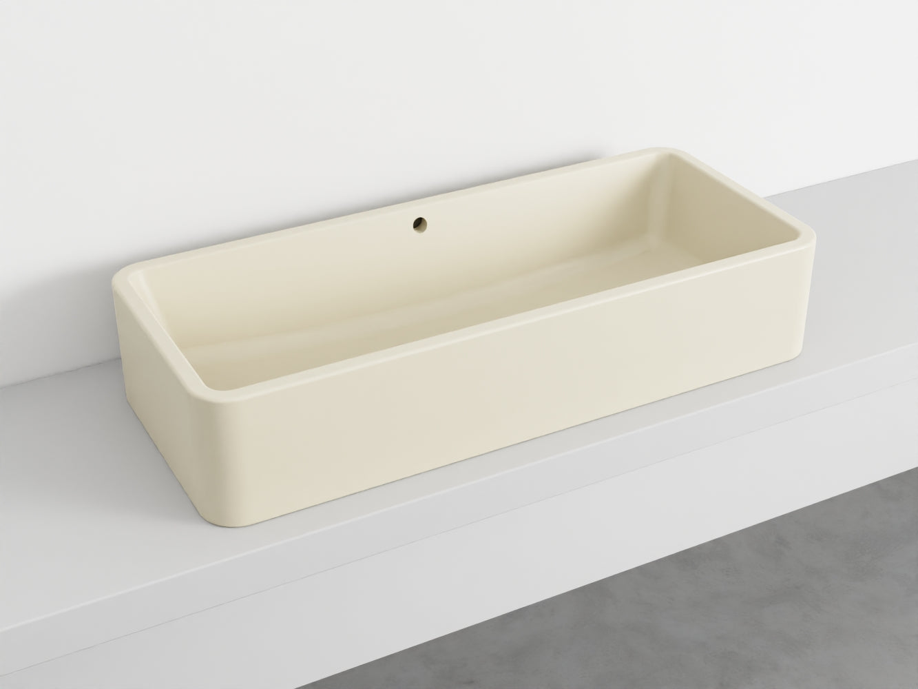 # LAVABO RETTANGOLARE da APPOGGIO 100x20H SHUI COMFORT - CIELO lavandino da appoggio in ceramica per bagno