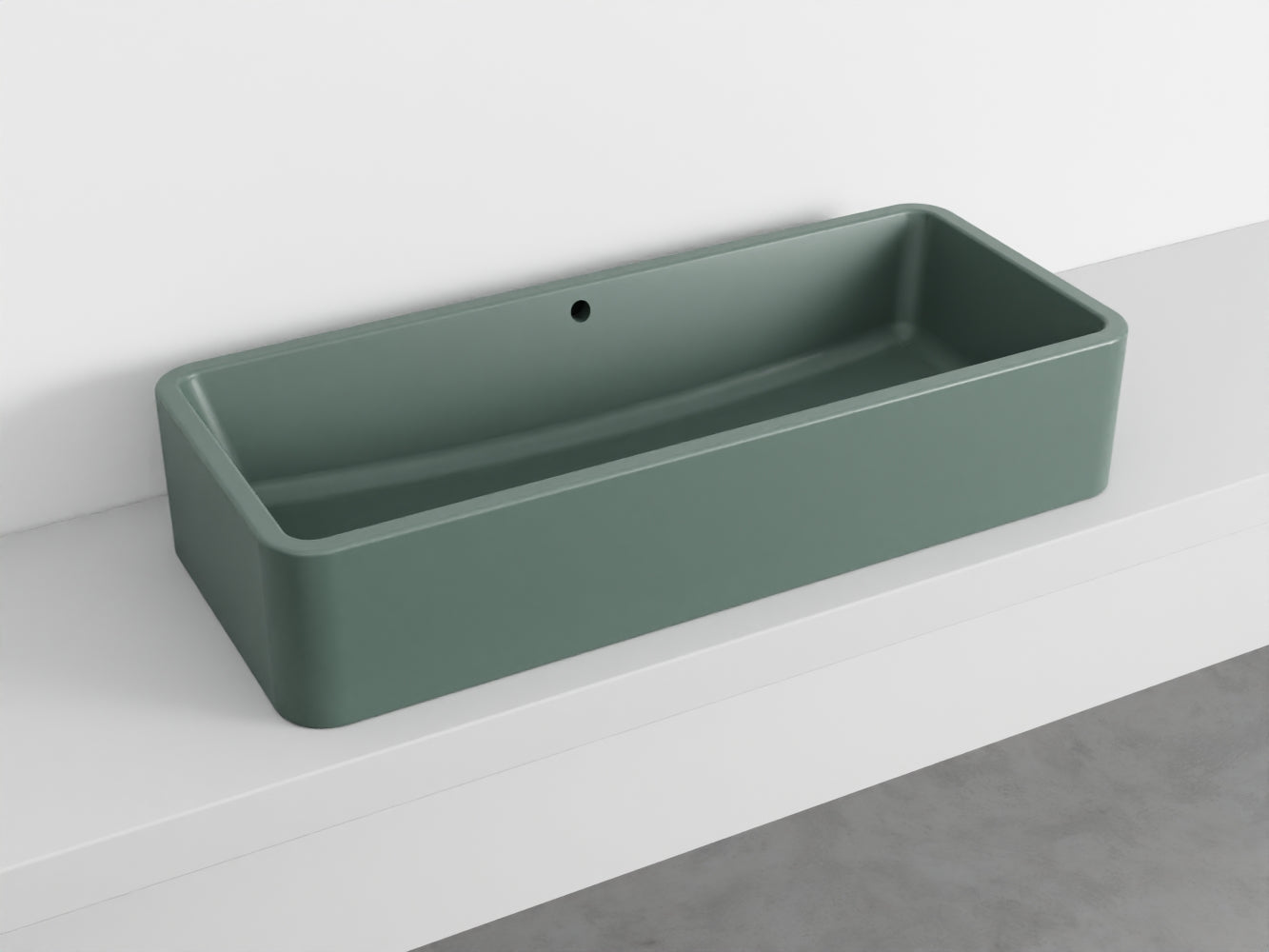 # LAVABO RETTANGOLARE da APPOGGIO 100x20H SHUI COMFORT - CIELO lavandino da appoggio in ceramica per bagno