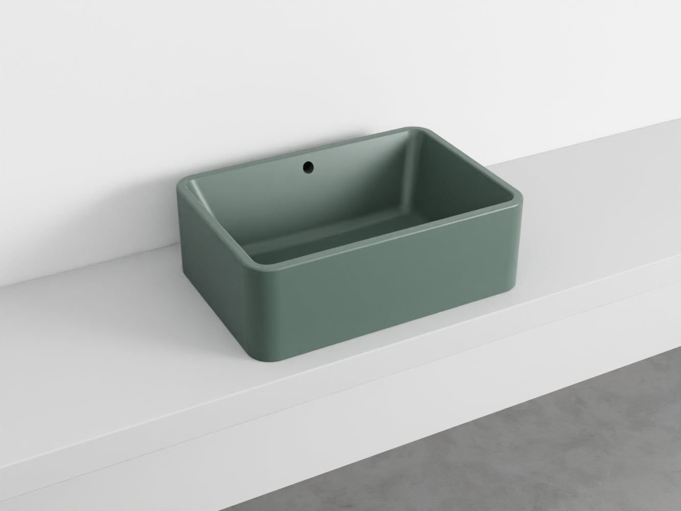 # LAVABO RETTANGOLARE da APPOGGIO 60x20H SHUI COMFORT - CIELO lavandino in ceramica per bagno