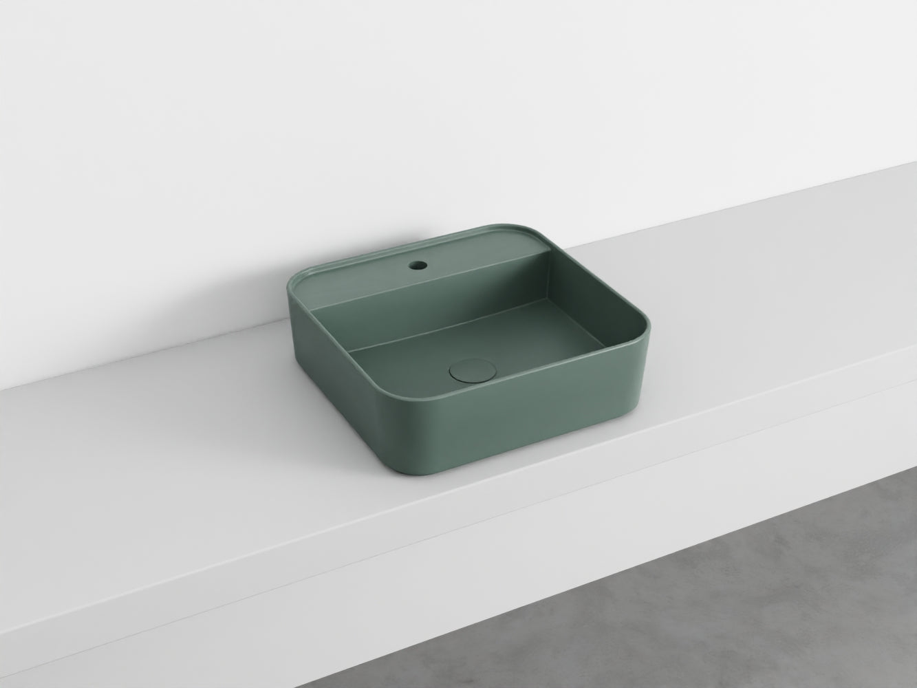 # LAVABO QUADRATO da APPOGGIO MONOFORO SHUI COMFORT- CIELO lavandino in ceramica per bagno