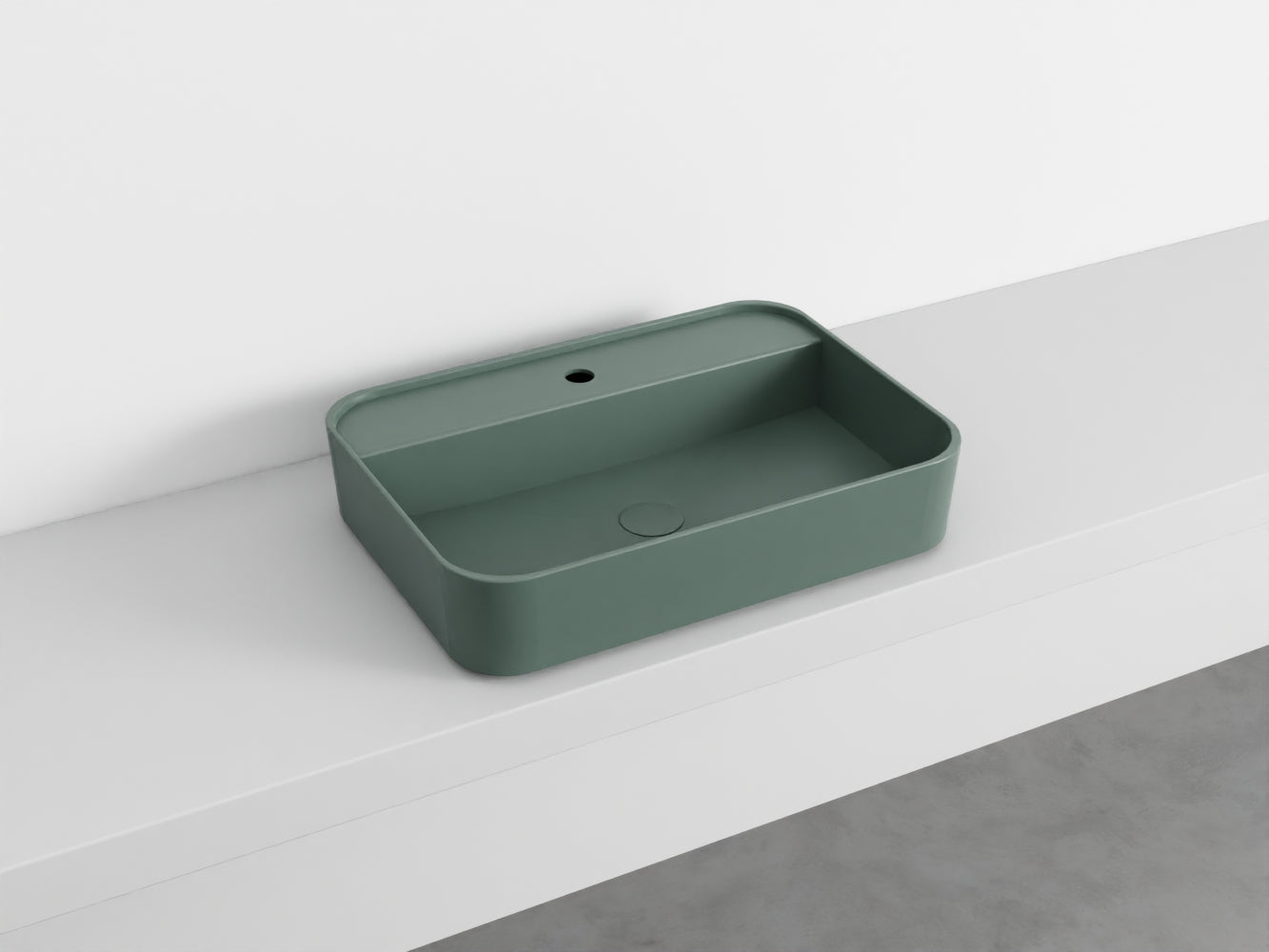 # LAVABO RETTANGOLARE da APPOGGIO MONOFORO SHUI COMFORT - CIELO lavandino sanitari in ceramica per bagno