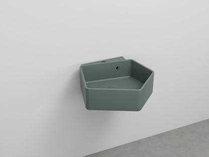 # LAVABO SOSPESO KANTO con TROPPOPIENO da 50cm - CIELO in ceramica compatto ed elegante per bagni moderni Made in Italy
