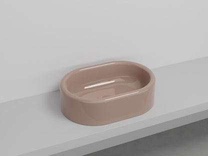 # LAVABO OVALE DA APPOGGIO ITACA - CIELO in ceramica con finiture pregiate e stile moderno