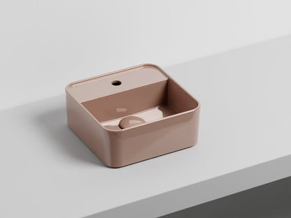 # LAVABO LES PETITES QUADRATO MONOFORO 28 - CIELO lavandino bagno da appoggio compatto