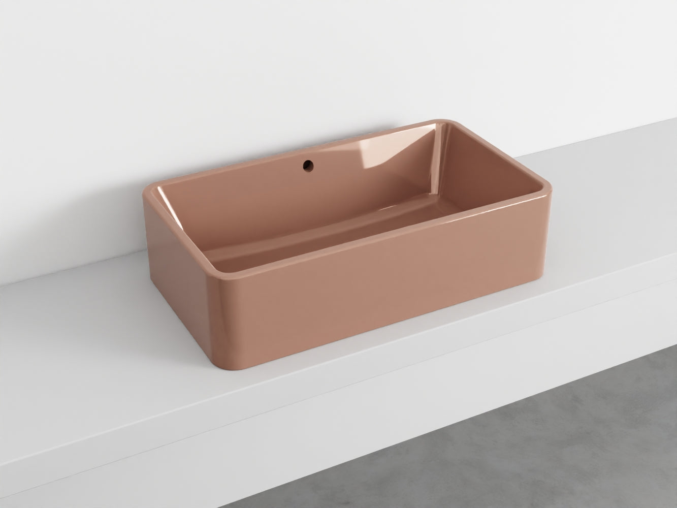 # LAVABO RETTANGOLARE da APPOGGIO 75x20H SHUI COMFORT - CIELO lavandino in ceramica per bagno