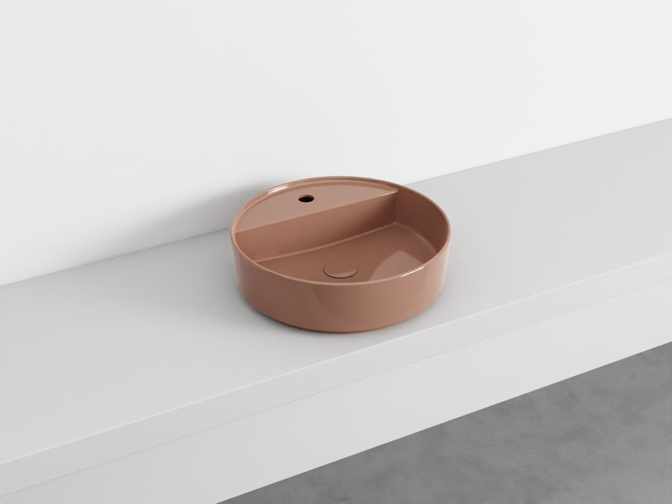 # LAVABO TONDO MONOFORO da APPOGGIO SHUI COMFORT - CIELO lavandino in ceramica per bagno