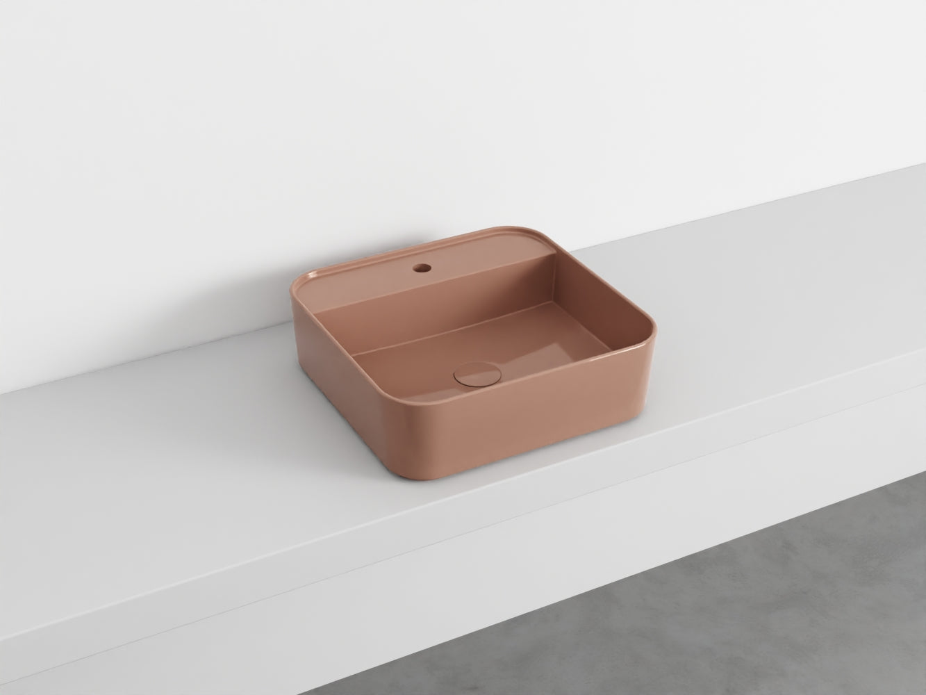 # LAVABO QUADRATO da APPOGGIO MONOFORO SHUI COMFORT- CIELO lavandino in ceramica per bagno