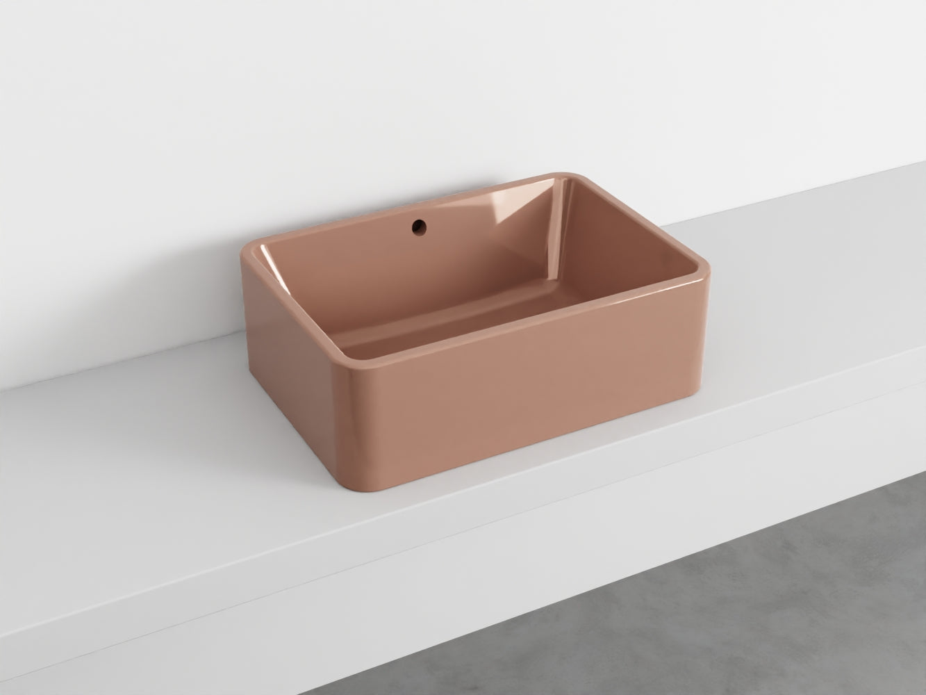 # LAVABO RETTANGOLARE da APPOGGIO 60x20H SHUI COMFORT - CIELO lavandino in ceramica per bagno